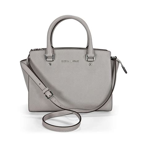 michael kors medium selma crossbody pearl grey|Michael Kors Selma Medium Leather Satchel .